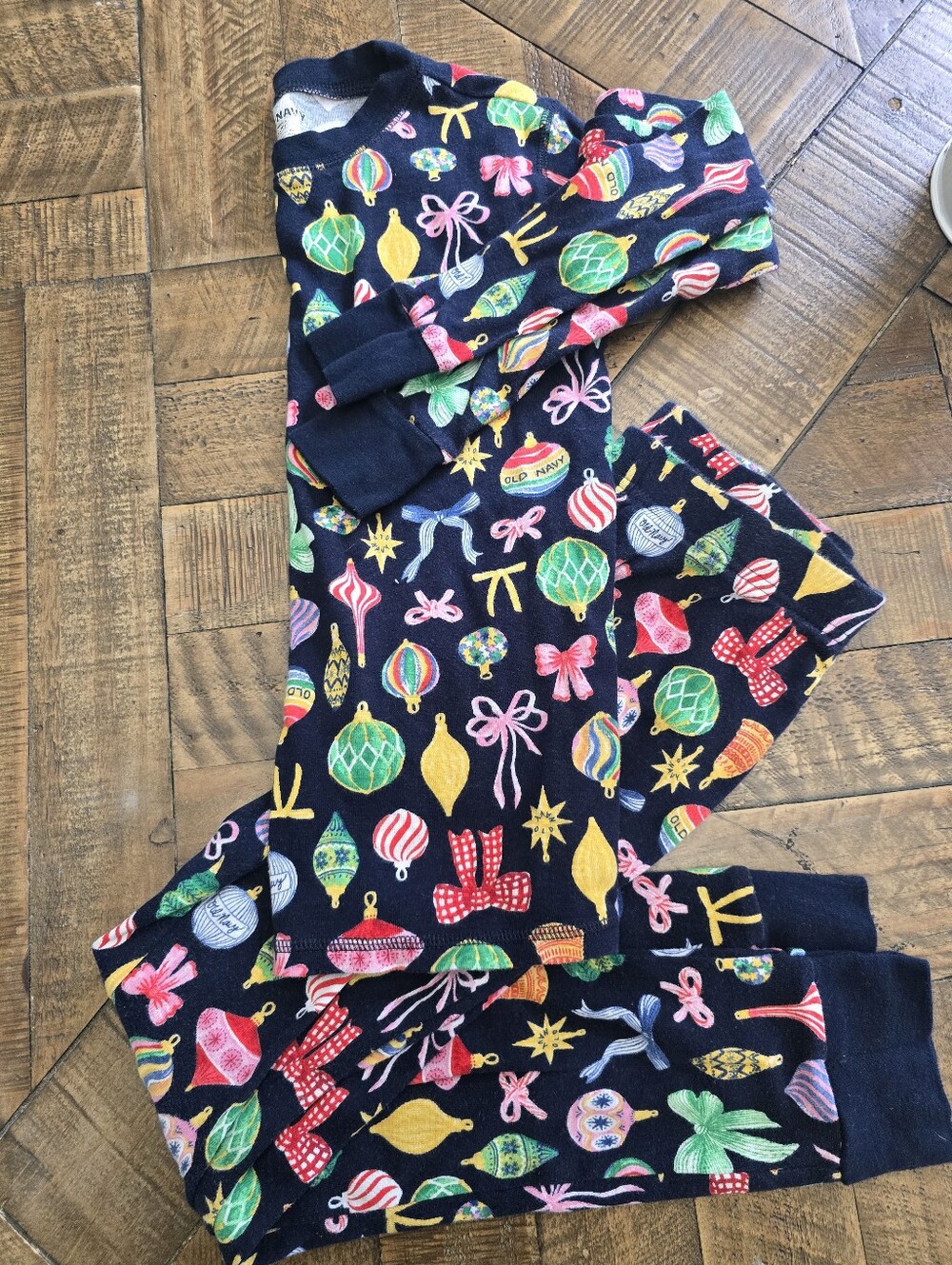 Old Navy Navy Kids Holiday Ornament Pajama Set